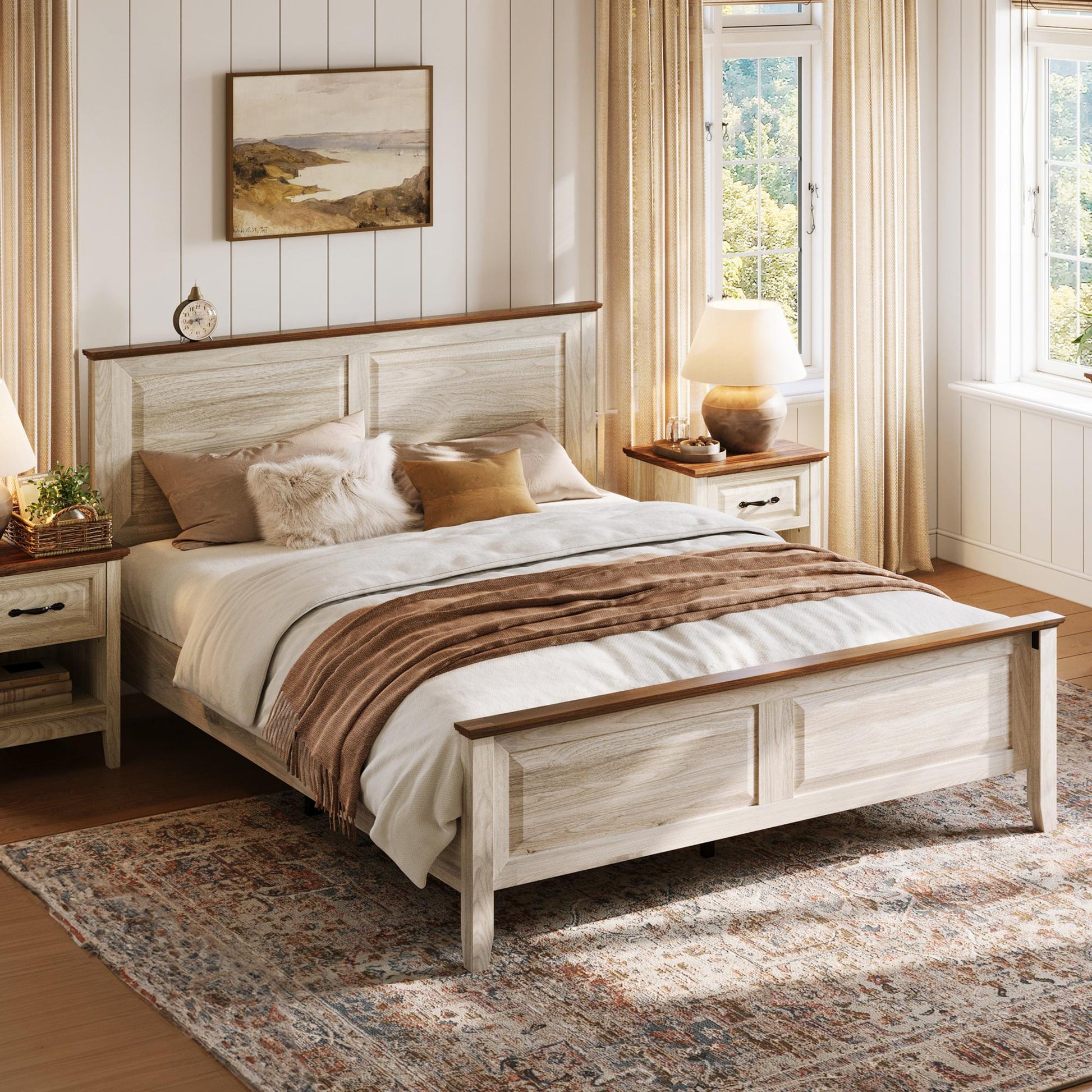 Graceful Lines Victorian Metal Bed - Black Finish, Queen Size Queen Bed Frame display picture 1